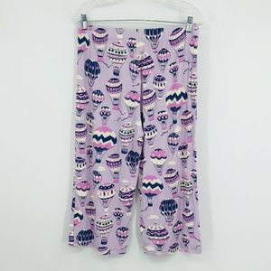 Lavender Hot Air Balloons Pajama Lounge Pants M